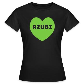 Herz Azubi gruen - Frauen T-Shirt - Schwarz - Vorne - AI Model Female 172 dark (172cm)