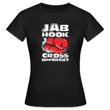 Jab hook cross uppercut - Frauen T-Shirt - Schwarz - Vorne - AI Model Female 172 dark (172cm)