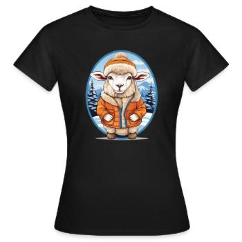 Süßes Schaf - Frauen T-Shirt - Schwarz - Vorne - AI Model Female 172 dark (172cm)