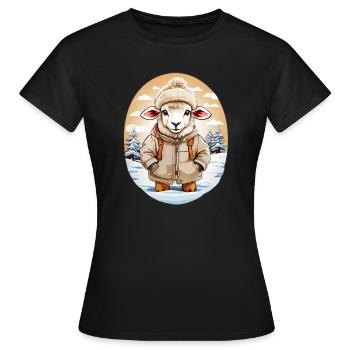 Sheep cuddly sweet - Women's T-Shirt - black - Front - AI Model Female 172 dark (172cm)