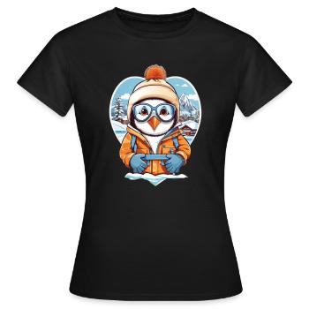 Süßer Pinguin - Frauen T-Shirt - Schwarz - Vorne - AI Model Female 172 dark (172cm)