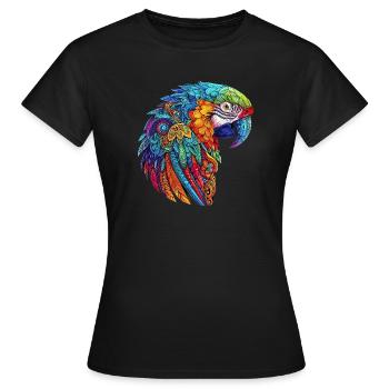 Papageien-Ara - Frauen T-Shirt - Schwarz - Vorne - AI Model Female 172 dark (172cm)