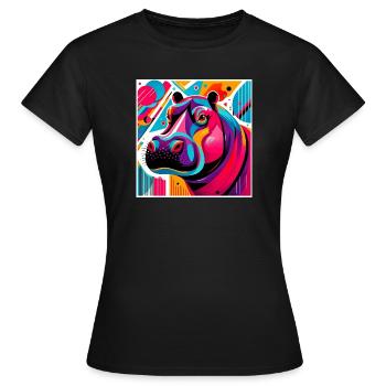 Hippopotame - T-shirt Femme - noir - Devant - AI Model Female 172 dark (172cm)