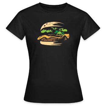 Burger lecker Essen selbstgemacht Bistro gesund - Frauen T-Shirt - Schwarz - Vorne - AI Model Female 172 dark (172cm)