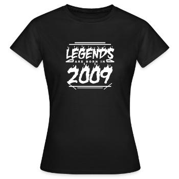 2009 - Jahrgang 2009 - Baujahr 2009 - Frauen T-Shirt - Schwarz - Vorne - AI Model Female 172 dark (172cm)
