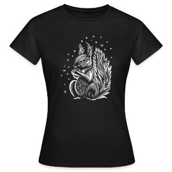 Eichhörnchen mit Sternen - Frauen T-Shirt - Schwarz - Vorne - AI Model Female 172 dark (172cm)