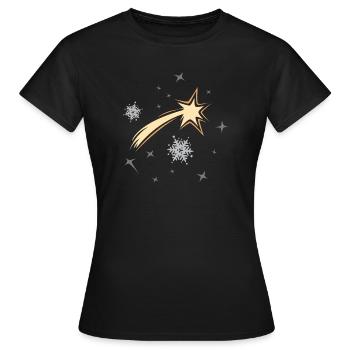 Noël étoiles filantes étoile neige symbole Noël - T-shirt Femme - noir - Devant - AI Model Female 172 dark (172cm)