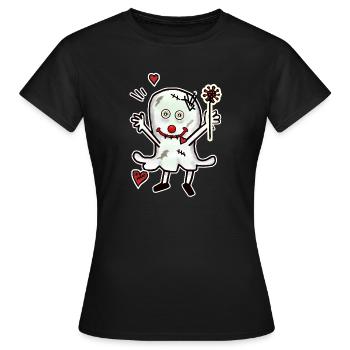 Halloween Gespenst Liebe Liebeskummer Herzschmerz - Frauen T-Shirt - Schwarz - Vorne - AI Model Female 172 dark (172cm)