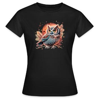 hibou_ chouette mignon - T-shirt Femme - noir - Devant - AI Model Female 172 dark (172cm)