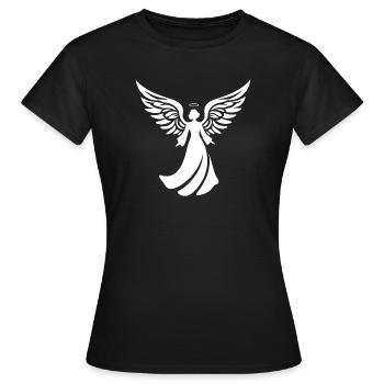 engel silhouette weihnachten heiligenschein - Frauen T-Shirt - Schwarz - Vorne - AI Model Female 172 dark (172cm)