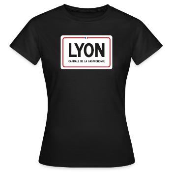 Ortsschild von Lyon - Frauen T-Shirt - Schwarz - Vorne - AI Model Female 172 dark (172cm)