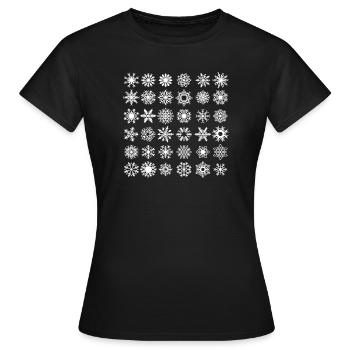 Schneeflocke3 - Frauen T-Shirt - Schwarz - Vorne - AI Model Female 172 dark (172cm)