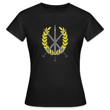 Kampf Schwertkampf Schwertkämpfer Sieger Odin - Frauen T-Shirt - Schwarz - Vorne - AI Model Female 172 dark (172cm)