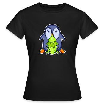 Pinguin kotzt Kotze - Frauen T-Shirt - Schwarz - Vorne - AI Model Female 172 dark (172cm)