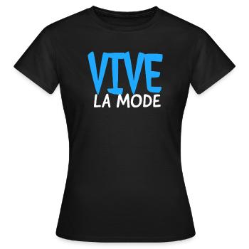 vive la mode vive la mode - T-shirt Femme - noir - Devant - AI Model Female 172 dark (172cm)