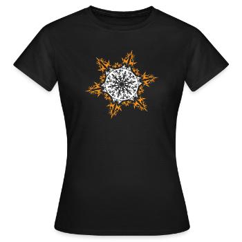 xmas Schneekristall Schneeflocke Symbol icon Logo - Frauen T-Shirt - Schwarz - Vorne - AI Model Female 172 dark (172cm)