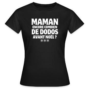 noël, joyeux Noël, joyeuses fêtes - T-shirt Femme - noir - Devant - AI Model Female 172 dark (172cm)