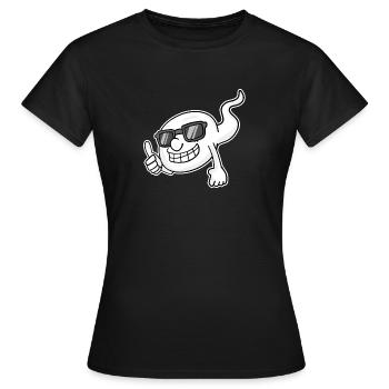 Sperma mit Sonnebrille - Frauen T-Shirt - Schwarz - Vorne - AI Model Female 172 dark (172cm)