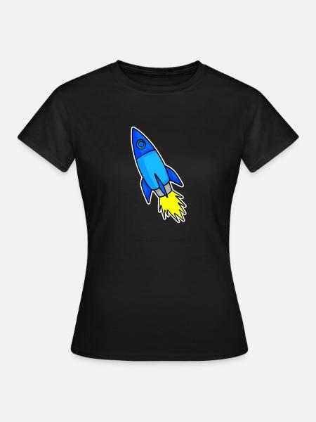 Blaue Rakete - Frauen T-Shirt - Schwarz