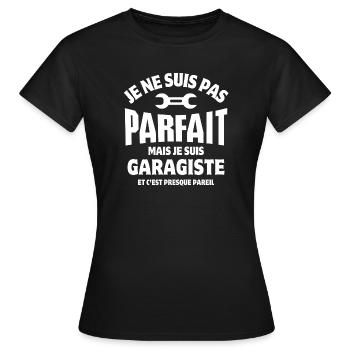 garage, garagiste, mécanicien - T-shirt Femme - noir - Devant - AI Model Female 172 dark (172cm)