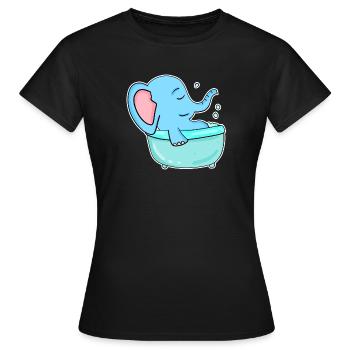 Baignoire Elephant - T-shirt Femme - noir - Devant - AI Model Female 172 dark (172cm)