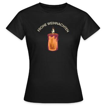 frohe weihnachten kerze Schein Illustration Symbol - Frauen T-Shirt - Schwarz - Vorne - AI Model Female 172 dark (172cm)