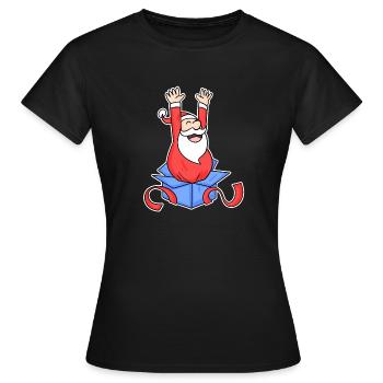 Santa Claus Surprise - Women's T-Shirt - black - Front - AI Model Female 172 dark (172cm)