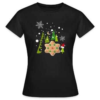 Advent, Pfefferkuchen, Kekse - Frauen T-Shirt - Schwarz - Vorne - AI Model Female 172 dark (172cm)