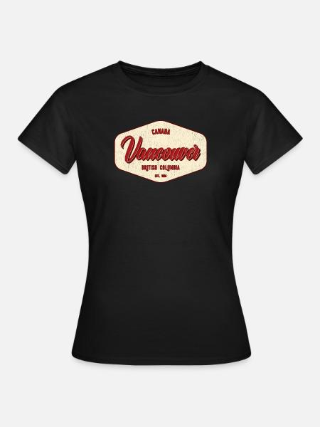 Vancouver Vintage City Label - Frauen T-Shirt - Schwarz