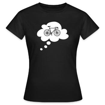 Rennrad Wolke Vektor Denkblase Fahrrad Fan Hobby - Frauen T-Shirt - Schwarz - Vorne - AI Model Female 172 dark (172cm)