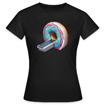 Manip Radio Scanner IRM Radiologie Donut of truth - T-shirt Femme - noir - Devant - AI Model Female 172 dark (172cm)