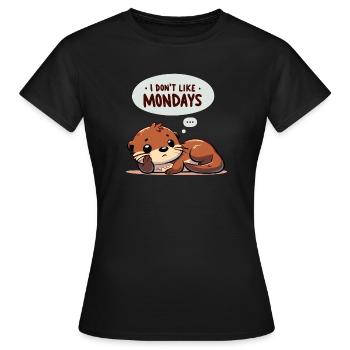 Anti-Montags-Otter | Büro-Humor - Frauen T-Shirt - Schwarz - Vorne - AI Model Female 172 dark (172cm)