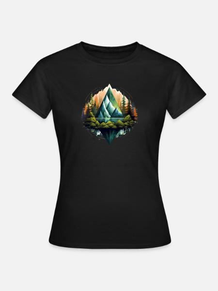 Alpengebirge im Prisma - Frauen T-Shirt - Schwarz