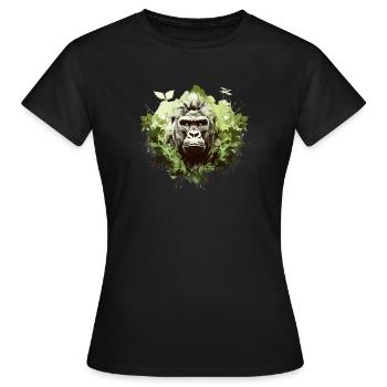 Gorille Jungle Émeraude - T-shirt Femme - noir - Devant - AI Model Female 172 dark (172cm)