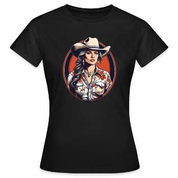 Fille de l’Ouest - T-shirt Femme - noir - Devant - AI Model Female 172 dark (172cm)