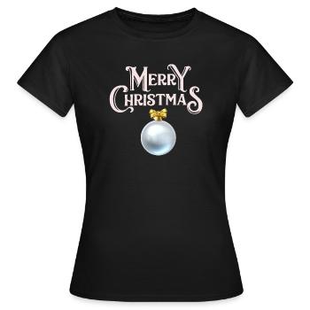 Merry Christmas, joyeux Noël, joyeuses fêtes - T-shirt Femme - noir - Devant - AI Model Female 172 dark (172cm)