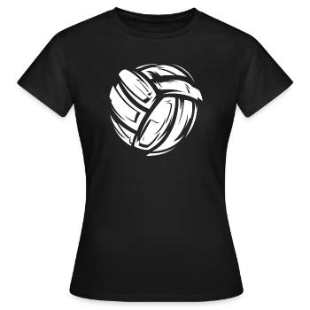 Volleyball Symbol Stoffe Material weiß Spiel icon - Frauen T-Shirt - Schwarz - Vorne - AI Model Female 172 dark (172cm)