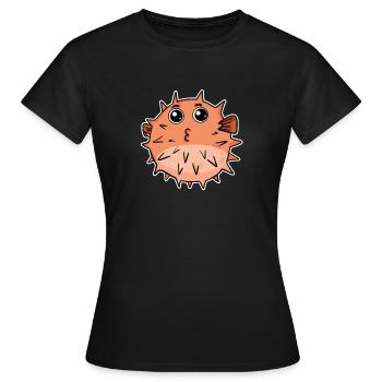 Poisson-globe - T-shirt Femme - noir - Devant - AI Model Female 172 dark (172cm)