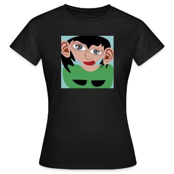 Dunkelhaarige Frau - Frauen T-Shirt - Schwarz - Vorne - AI Model Female 172 dark (172cm)