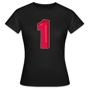 Nummer 1 Rot Dunkel - Frauen T-Shirt - Schwarz - Vorne - AI Model Female 172 dark (172cm)