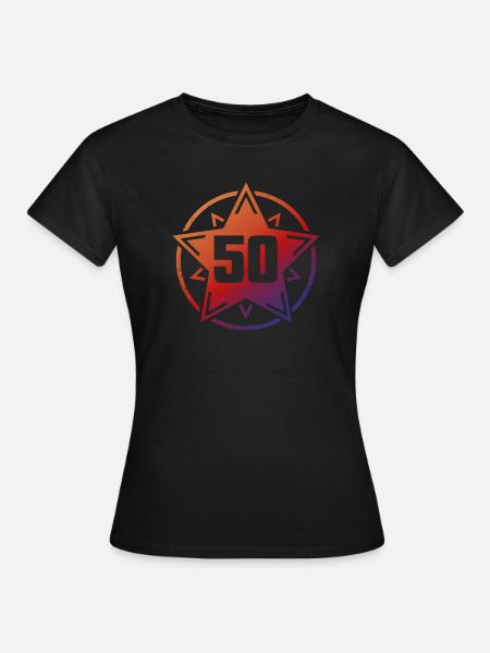 Super Star 50 - Frauen T-Shirt - Schwarz