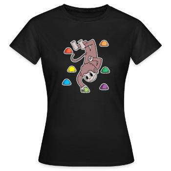 Affe Felsklettern Klettern - Frauen T-Shirt - Schwarz - Vorne - AI Model Female 172 dark (172cm)