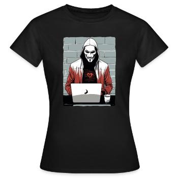 Anonymous Hacker - Frauen T-Shirt - Schwarz - Vorne - AI Model Female 172 dark (172cm)