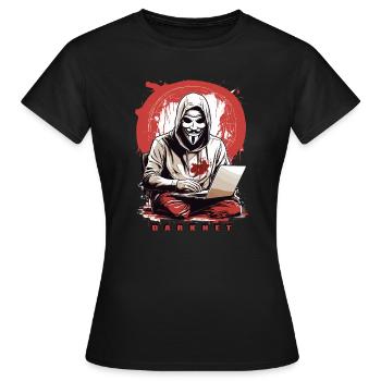 Anonymous Hacker - Frauen T-Shirt - Schwarz - Vorne - AI Model Female 172 dark (172cm)