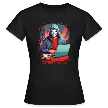 Anonymous Hacker - Frauen T-Shirt - Schwarz - Vorne - AI Model Female 172 dark (172cm)