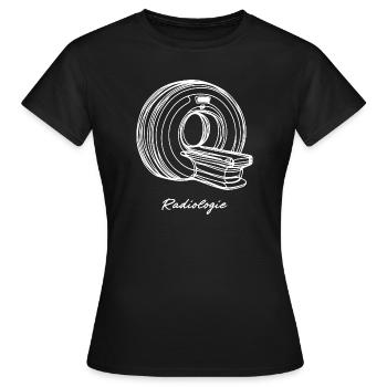 Radiologie Scanner IRM One Line Art Manip Radio - T-shirt Femme - noir - Devant - AI Model Female 172 dark (172cm)