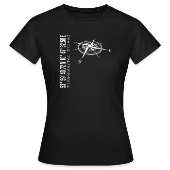 Koordinaten Timmendorfer Strand - Frauen T-Shirt - Schwarz - Vorne - AI Model Female 172 dark (172cm)