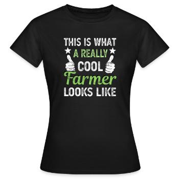 Agriculteur Agriculteur Femme d’agriculteur Agriculteur - T-shirt Femme - noir - Devant - AI Model Female 172 dark (172cm)