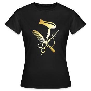 coiffeur, coiffeuse, salon de coiffure - T-shirt Femme - noir - Devant - AI Model Female 172 dark (172cm)