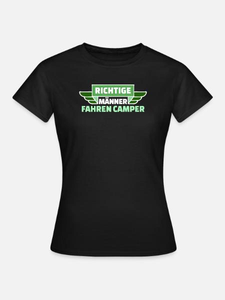 Camping Wanderer Camper Wanderlust Statement - Frauen T-Shirt - Schwarz